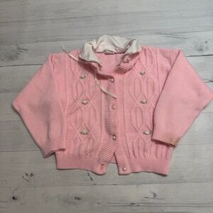 Vintage girls pink cardigan‎ sweater size 3T